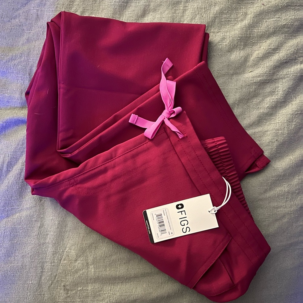 FIGS Yola Skinny Pants Petite M Dark Magenta